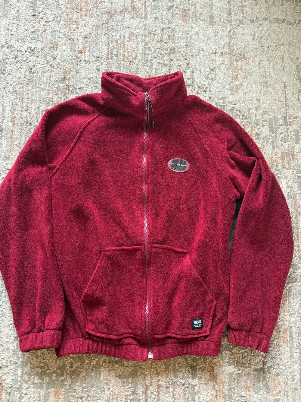 Vans Off The Wall VTG Red Fleece Jacket With Butterfly And Flowers Women’s M